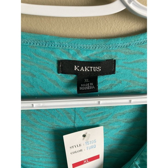 World Market Kaktus Zebra Stripe Tank Top in Teal Size XL NWT - Picture 3 of 5